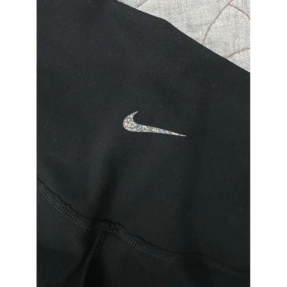 Nike Yoga Pants Womens Dri-Fit 7/8 High Rise Tight Fit DM7023-010 Black /‎ Large